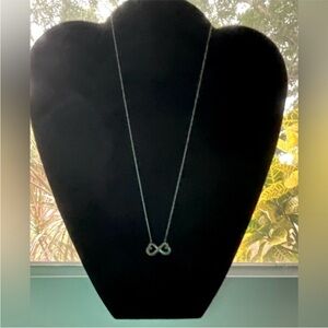 Tiffany & Co Sterling Silver .925  Loving Heart Infinity Pendant Necklace 18.75"